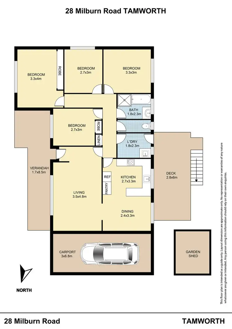 Floorplan of Homely house listing, 28 Milburn Road, Tamworth NSW 2340