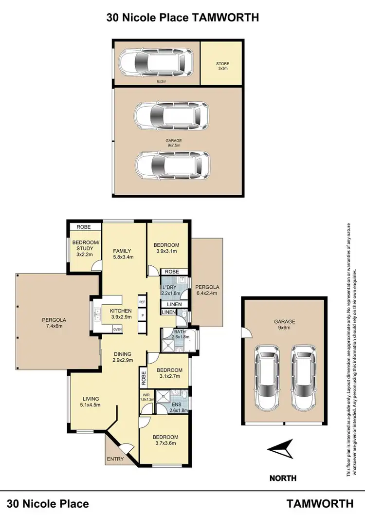 Floorplan of Homely house listing, 30 Nicole Place, Tamworth NSW 2340