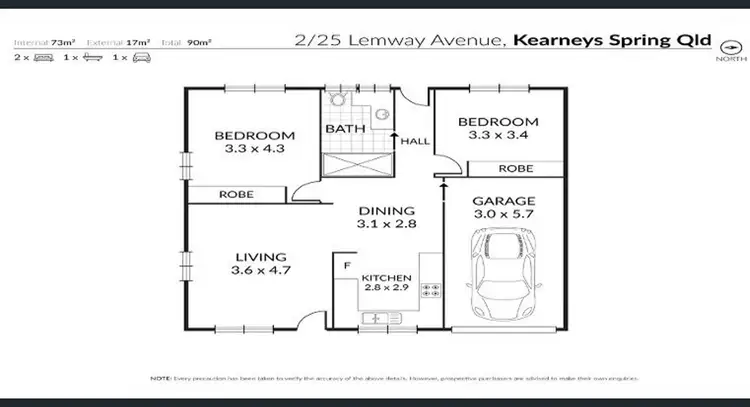 Floorplan of Homely unit listing, 2/25 Lemway Avenue, Kearneys Spring QLD 4350