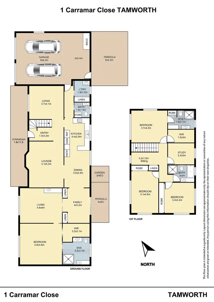 Floorplan of Homely house listing, 1 Carramar Close, Tamworth NSW 2340