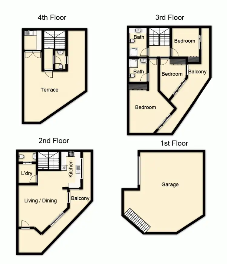 Floorplan of Homely townhouse listing, 3/252 Given Terrace, Paddington QLD 4064