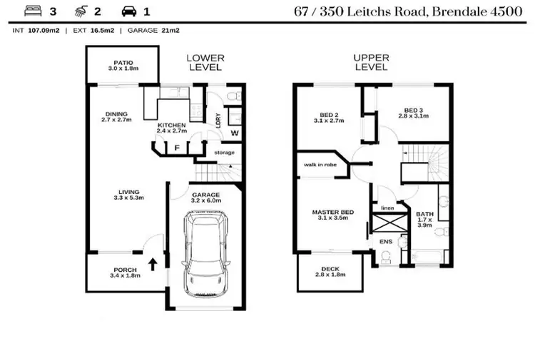 Floorplan of Homely townhouse listing, 67/350 Leitchs Road, Brendale QLD 4500