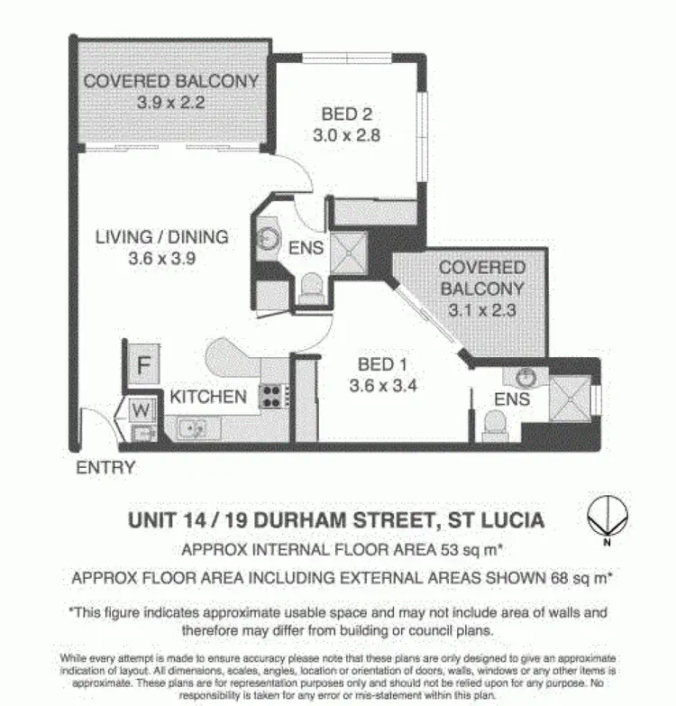 Floorplan of Homely apartment listing, 14/9 Durham Street, St Lucia QLD 4067
