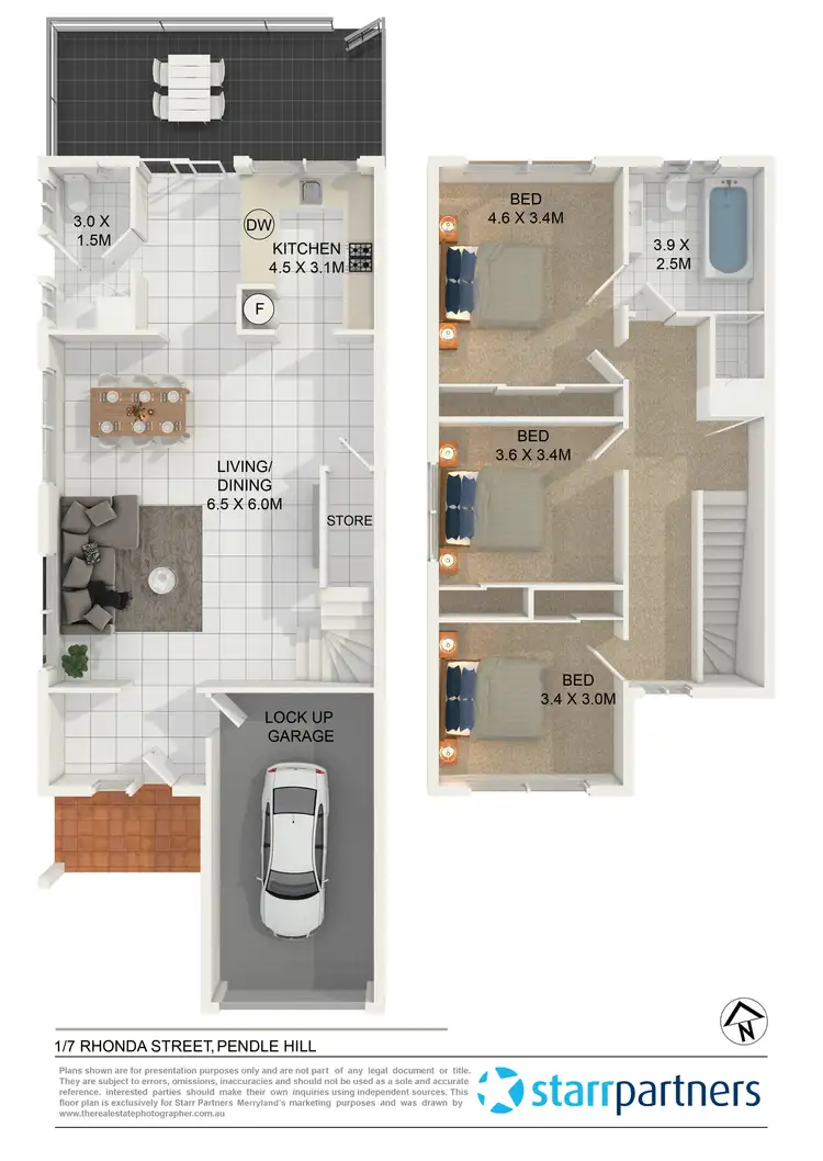 Floorplan of Homely townhouse listing, 1/7 Rhonda Street, Pendle Hill NSW 2145