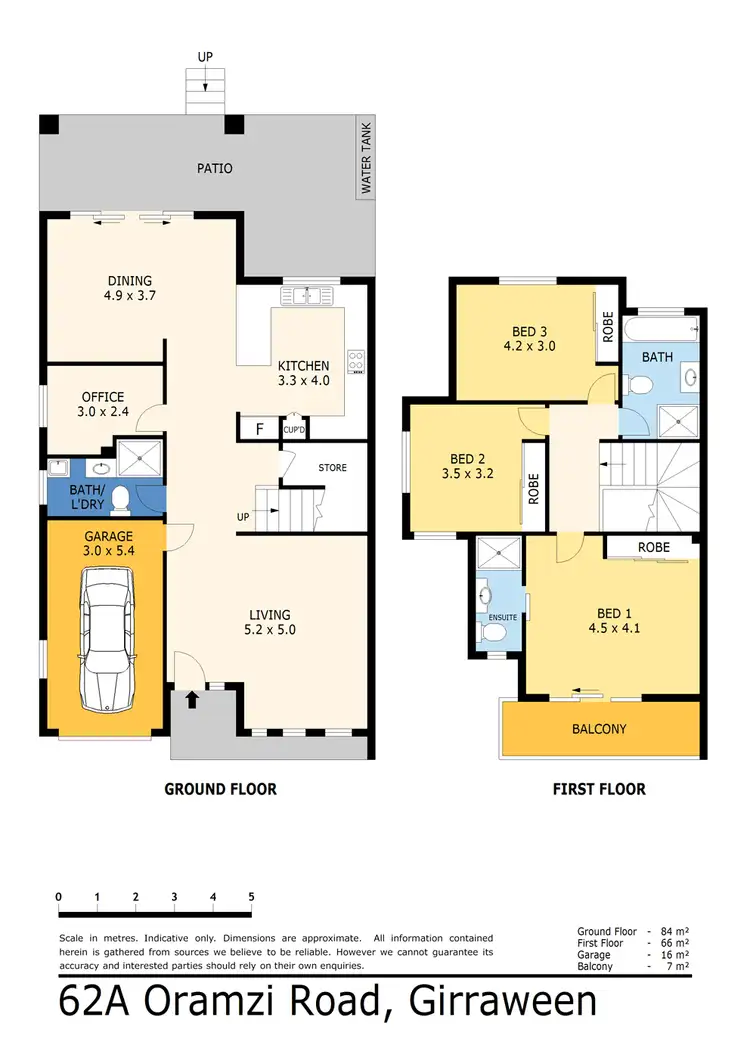 Floorplan of Homely semi-detached listing, 62A Oramzi Road, Girraween NSW 2145