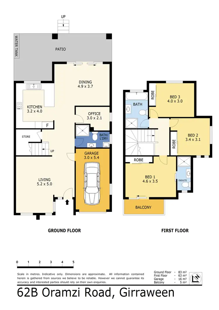 Floorplan of Homely semi-detached listing, 62B Oramzi Road, Girraween NSW 2145