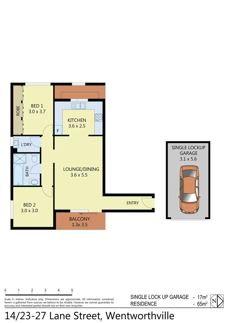 Floorplan of Homely unit listing, 14/25-27 Lane St, Wentworthville NSW 2145