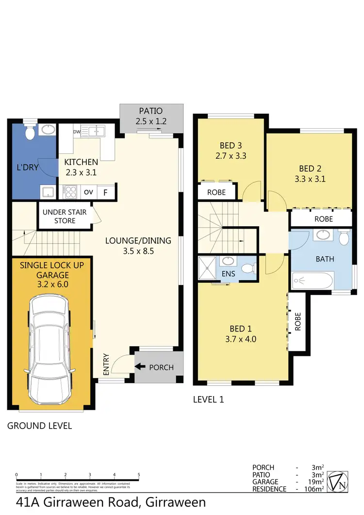 Floorplan of Homely semi-detached listing, 41A Girraween Road, Girraween NSW 2145