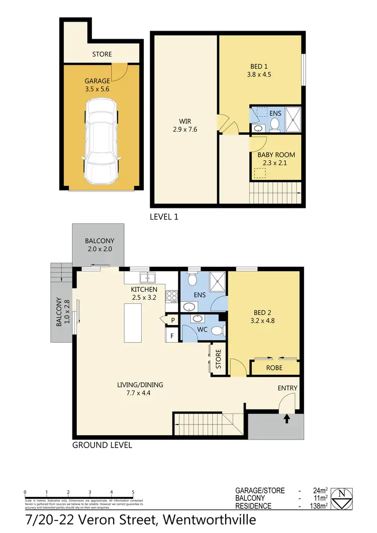 Floorplan of Homely townhouse listing, 7/20-22 Veron Street, Wentworthville NSW 2145