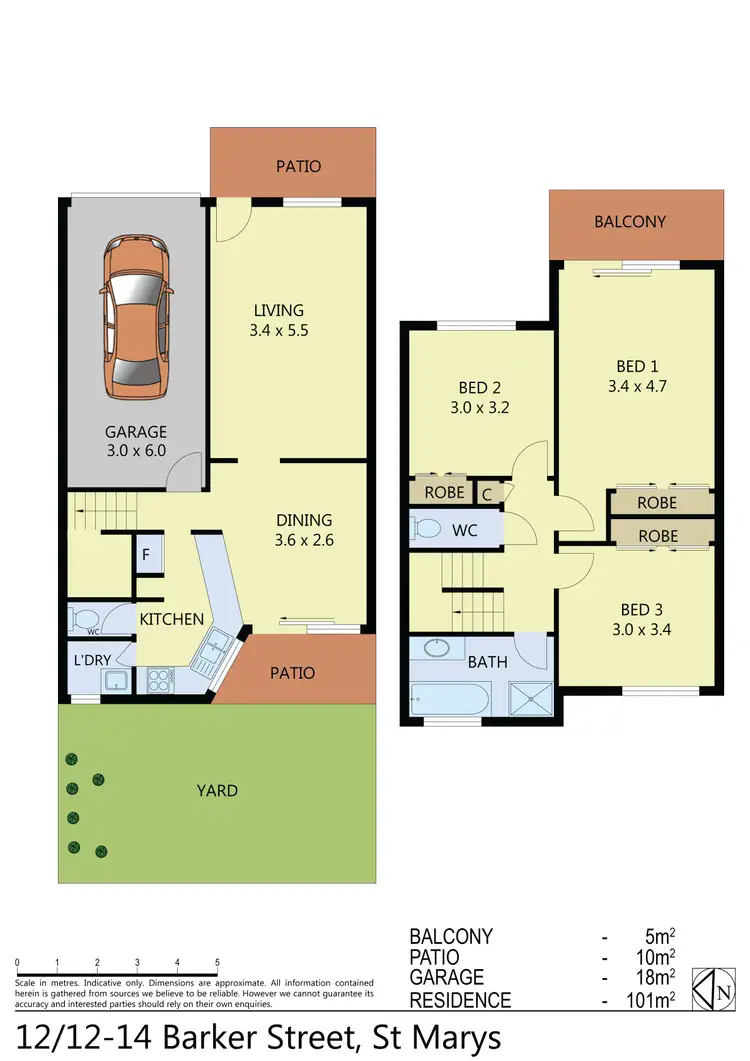 Floorplan of Homely townhouse listing, 12/12-14 Barker Street, St Marys NSW 2760
