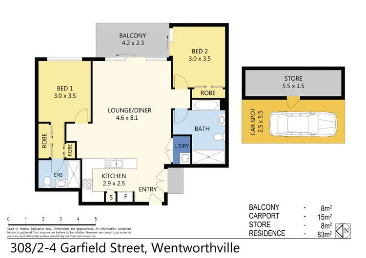 Floorplan of Homely unit listing, 308/2-4 Garfield Street, Wentworthville NSW 2145