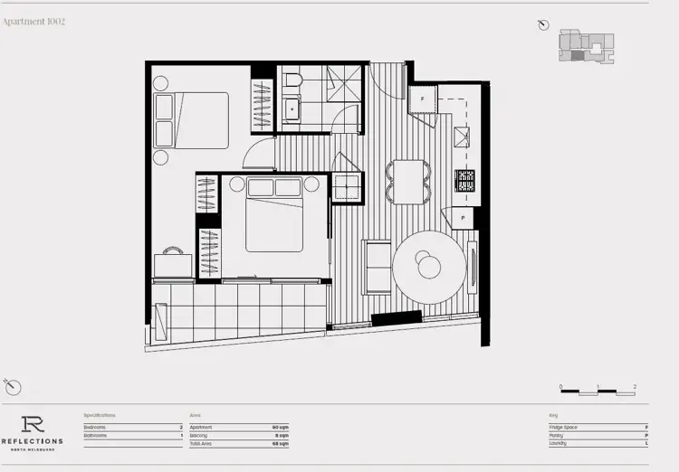Floorplan of Homely apartment listing, 1002/108 Haines Street, North Melbourne VIC 3051