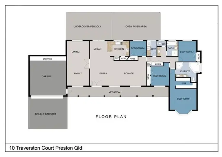 Floorplan of Homely rural property listing, 10 Traverston Court, Preston QLD 4352