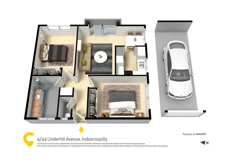 Floorplan of Homely unit listing, 4/44 Underhill Avenue, Indooroopilly QLD 4068