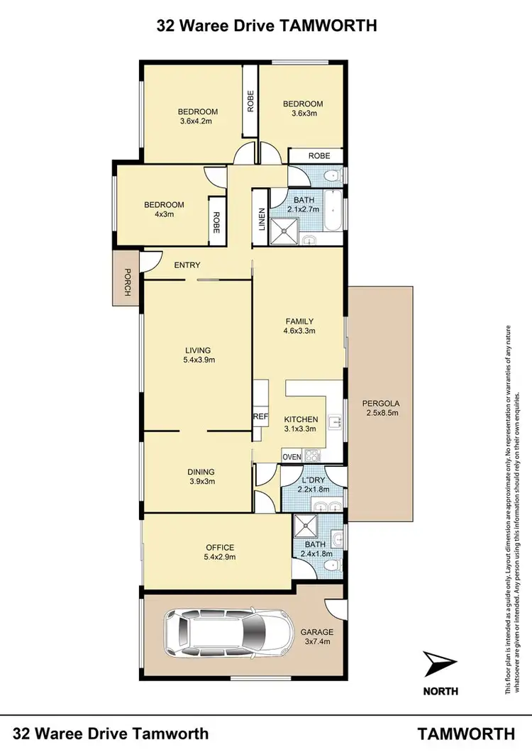 Floorplan of Homely house listing, 32 Waree Drive, Tamworth NSW 2340