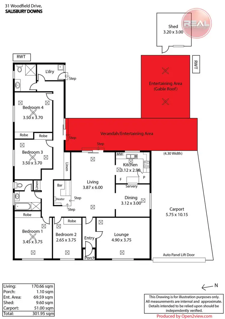 Floorplan of Homely house listing, 31 Woodfield Drive, Salisbury Downs SA 5108