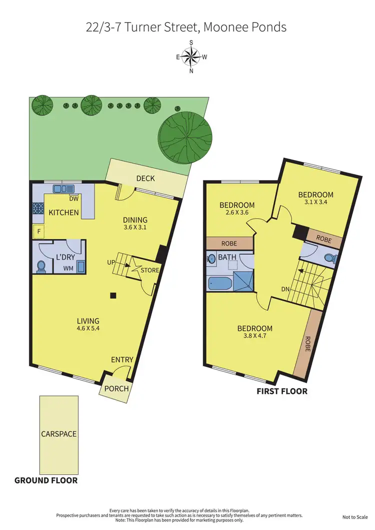 Floorplan of Homely townhouse listing, 22/5-7 Turner Street, Moonee Ponds VIC 3039