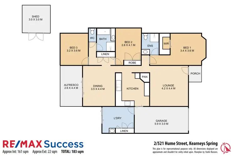 Floorplan of Homely unit listing, 2/521 Hume Street, Kearneys Spring QLD 4350