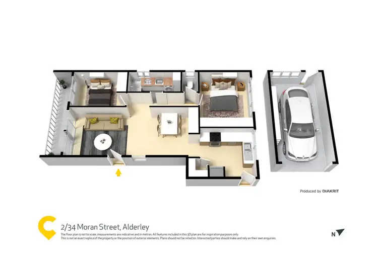 Floorplan of Homely unit listing, 2/34 Moran Street, Alderley QLD 4051