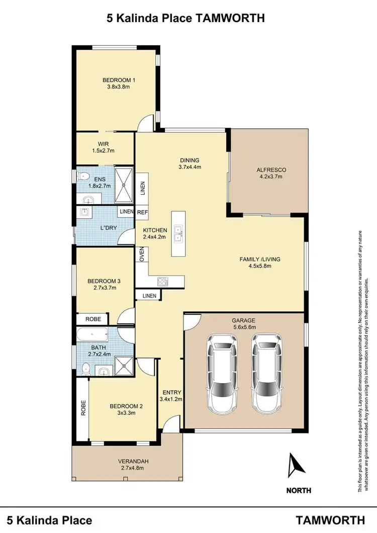 Floorplan of Homely house listing, 5 Kalinda Place, Tamworth NSW 2340