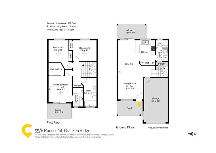 Floorplan of Homely townhouse listing, 55/8 Ruocco Street, Bracken Ridge QLD 4017