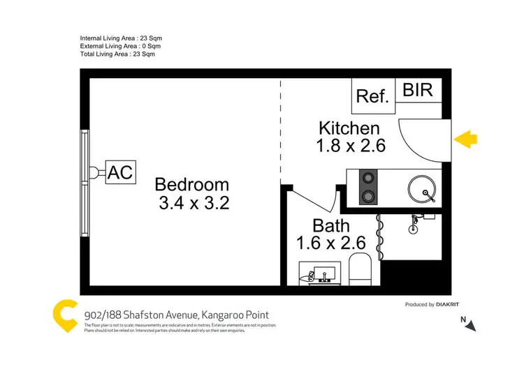Floorplan of Homely unit listing, zz902/188 Shafston Avenue, Kangaroo Point QLD 4169
