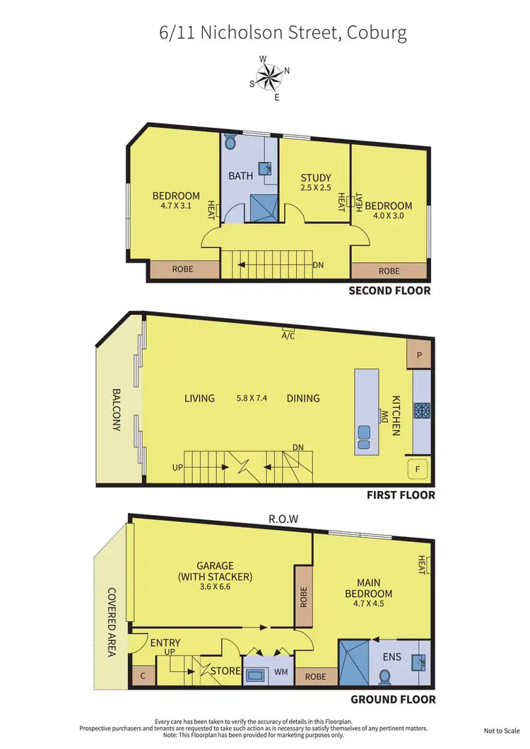 Floorplan of Homely townhouse listing, 6/11 Nicholson Street, Coburg VIC 3058