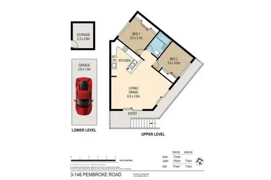 Floorplan of Homely unit listing, 3/146 PEMBROKE STREET, Coorparoo QLD 4151