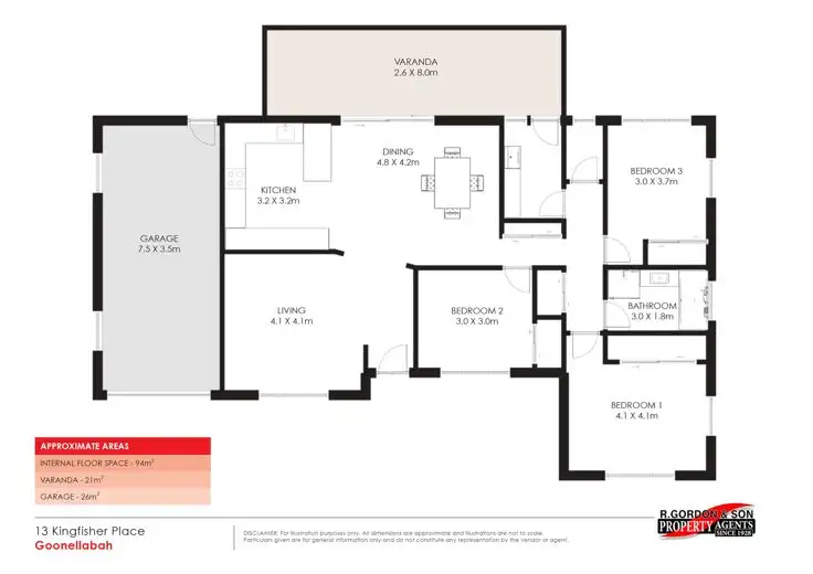Floorplan of Homely house listing, 13 Kingfisher Place, Goonellabah NSW 2480