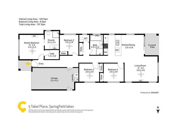 Floorplan of Homely house listing, 5 Tabei Place, Springfield Lakes QLD 4300