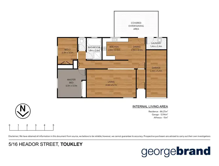 Floorplan of Homely villa listing, 5/16 Heador Street, Toukley NSW 2263