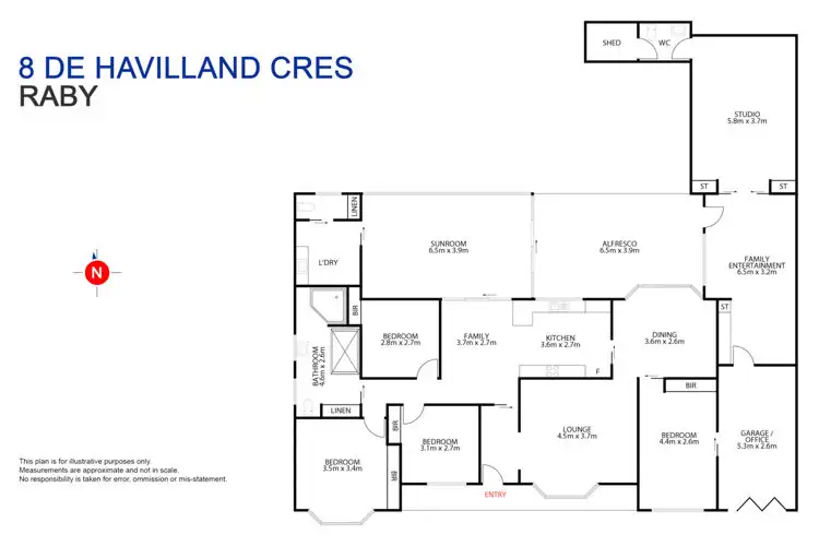 Floorplan of Homely house listing, 8 De Havilland Crescent, Raby NSW 2566
