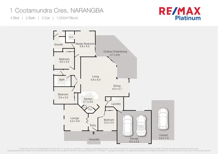Floorplan of Homely house listing, 1 Cootamundra Crescent, Narangba QLD 4504