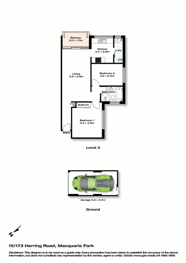 Floorplan of Homely unit listing, 15/173 Herring Road, Macquarie Park NSW 2113