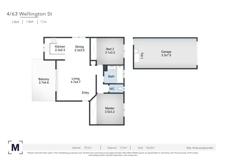 Floorplan of Homely unit listing, 4 / 63 Wellington Street, Coorparoo QLD 4151