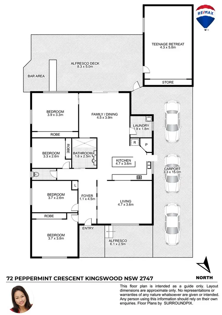 Floorplan of Homely house listing, 72 PEPPERMINT CRESCENT, Kingswood NSW 2747