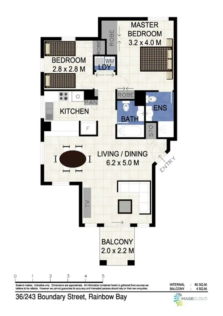Floorplan of Homely unit listing, 36/243 Boundary Street (The Bay Apartments), Rainbow Bay QLD 4225