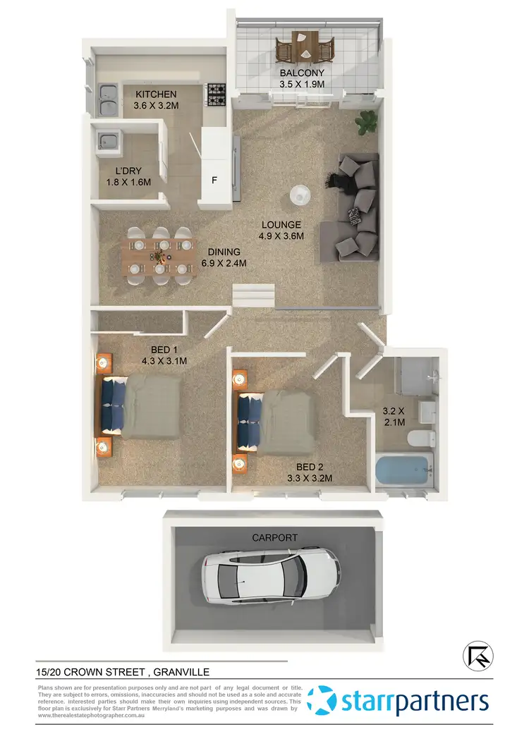 Floorplan of Homely unit listing, 15/20 Crown Street, Granville NSW 2142