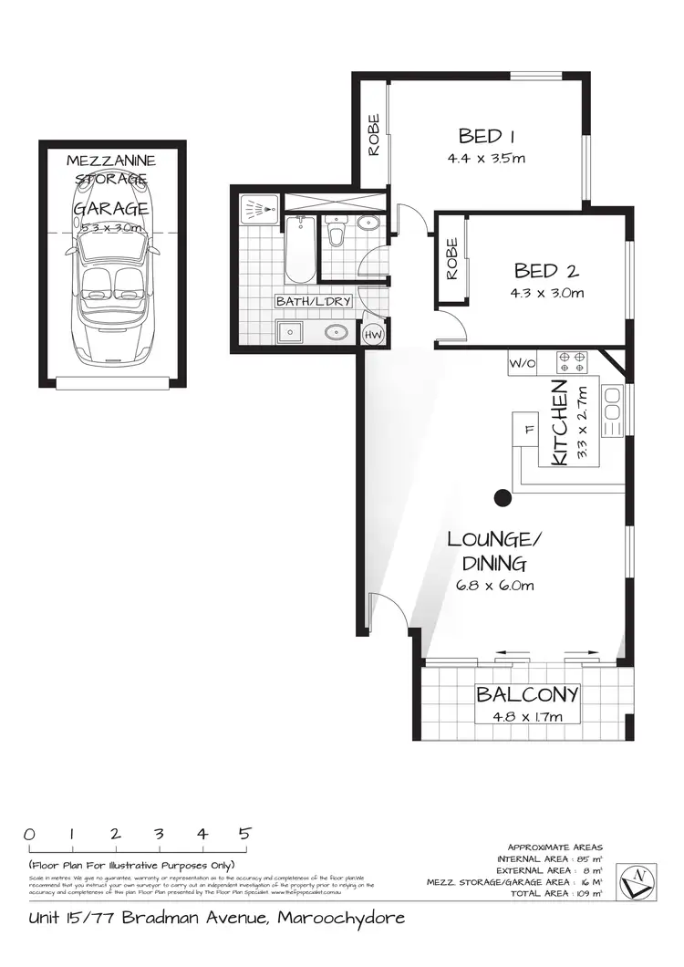 Floorplan of Homely unit listing, 15/77 Bradman Ave, Maroochydore QLD 4558