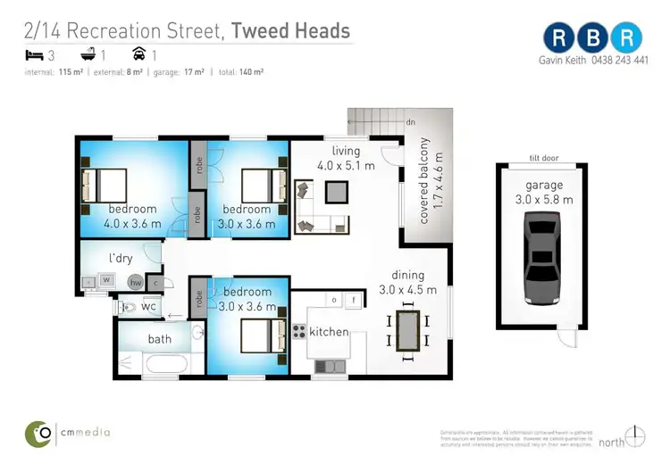 Floorplan of Homely unit listing, 2/14 Recreation Street, Tweed Heads NSW 2485