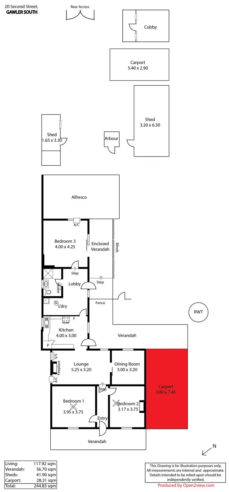 Floorplan of Homely house listing, 20 Second Street, Gawler South SA 5118