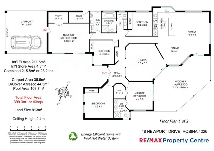 Floorplan of Homely house listing, 48 Newport Drive, Robina QLD 4226