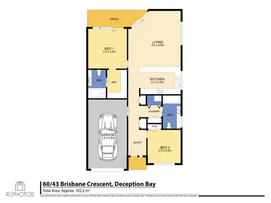 Floorplan of Homely townhouse listing, Unit 60 /43-55 Brisbane Crescent, Deception Bay, Deception Bay QLD 4508