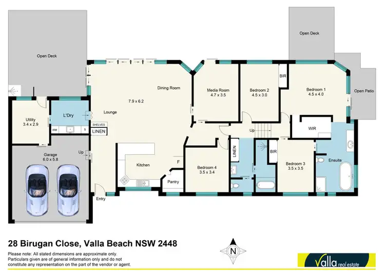 Floorplan of Homely semi-detached listing, 28 Birugan Close, Valla Beach NSW 2448