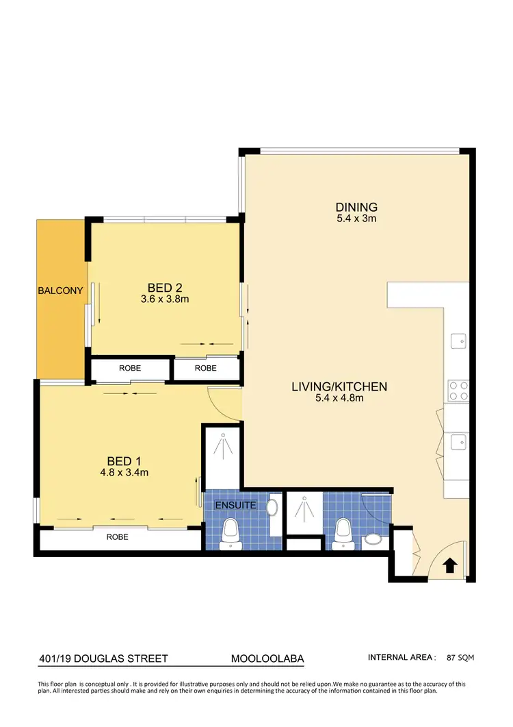 Floorplan of Homely unit listing, 401/17-21 Douglas Street, Mooloolaba QLD 4557