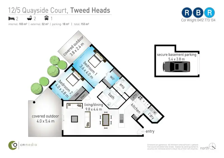 Floorplan of Homely unit listing, 12/5-9 Quayside Court, Tweed Heads NSW 2485
