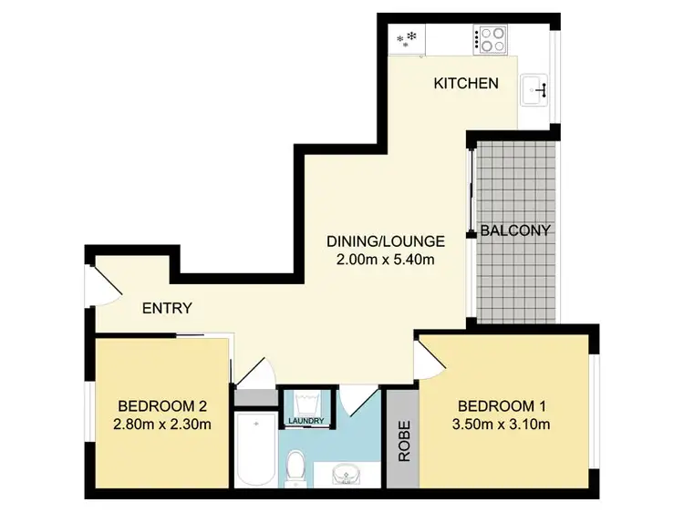 Floorplan of Homely apartment listing, L3/82 Alfred Street, Fortitude Valley QLD 4006