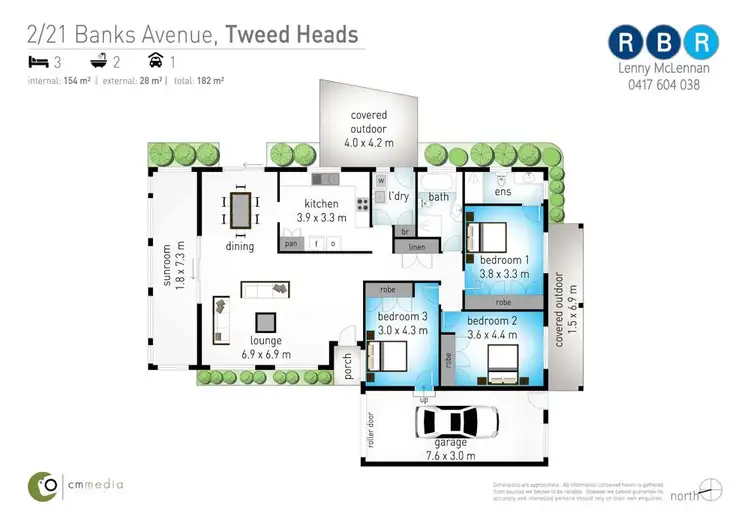 Floorplan of Homely unit listing, 2/21 Banks Avenue, Tweed Heads NSW 2485