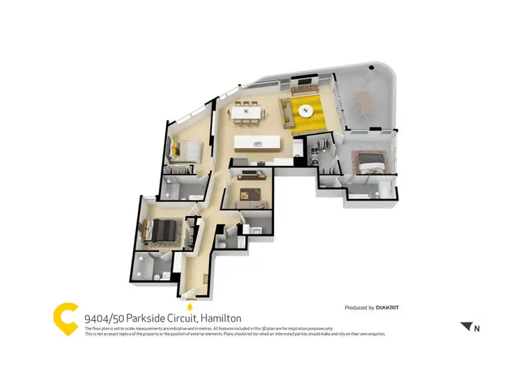 Floorplan of Homely apartment listing, 9404/50 Parkside Circuit, Hamilton QLD 4007