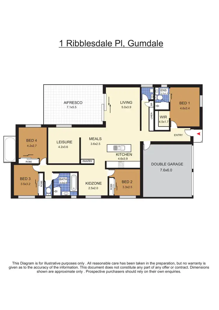 Floorplan of Homely house listing, 1 Ribblesdale Place, Gumdale QLD 4154